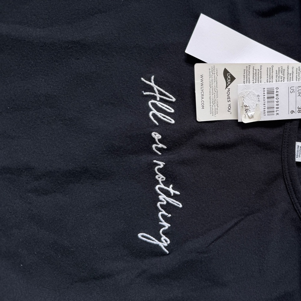 Black Crop Top with Script - Picture 4 of 7